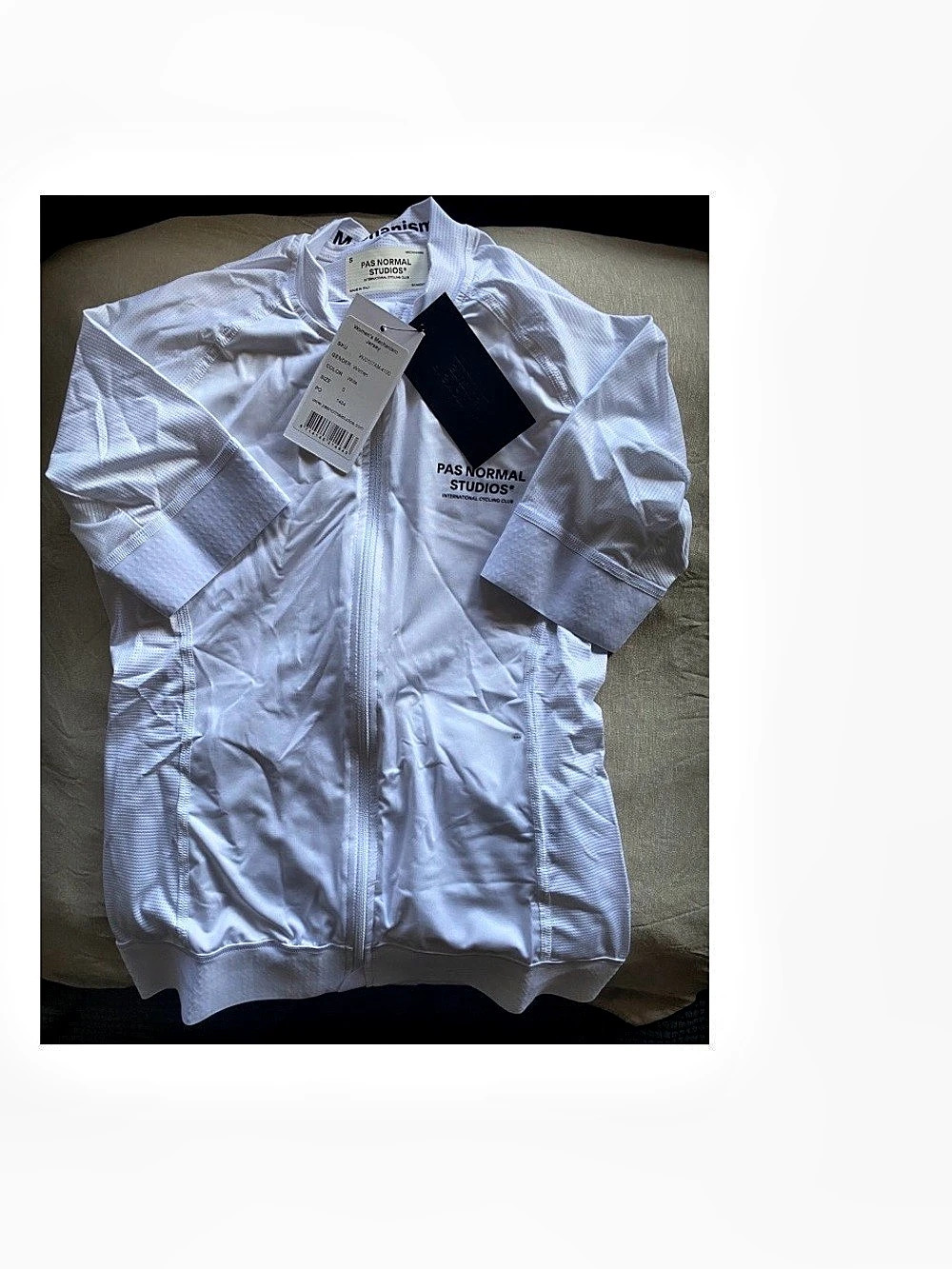 P.A.S. NORMAL STUDIOS White Cycling Jersey NWT